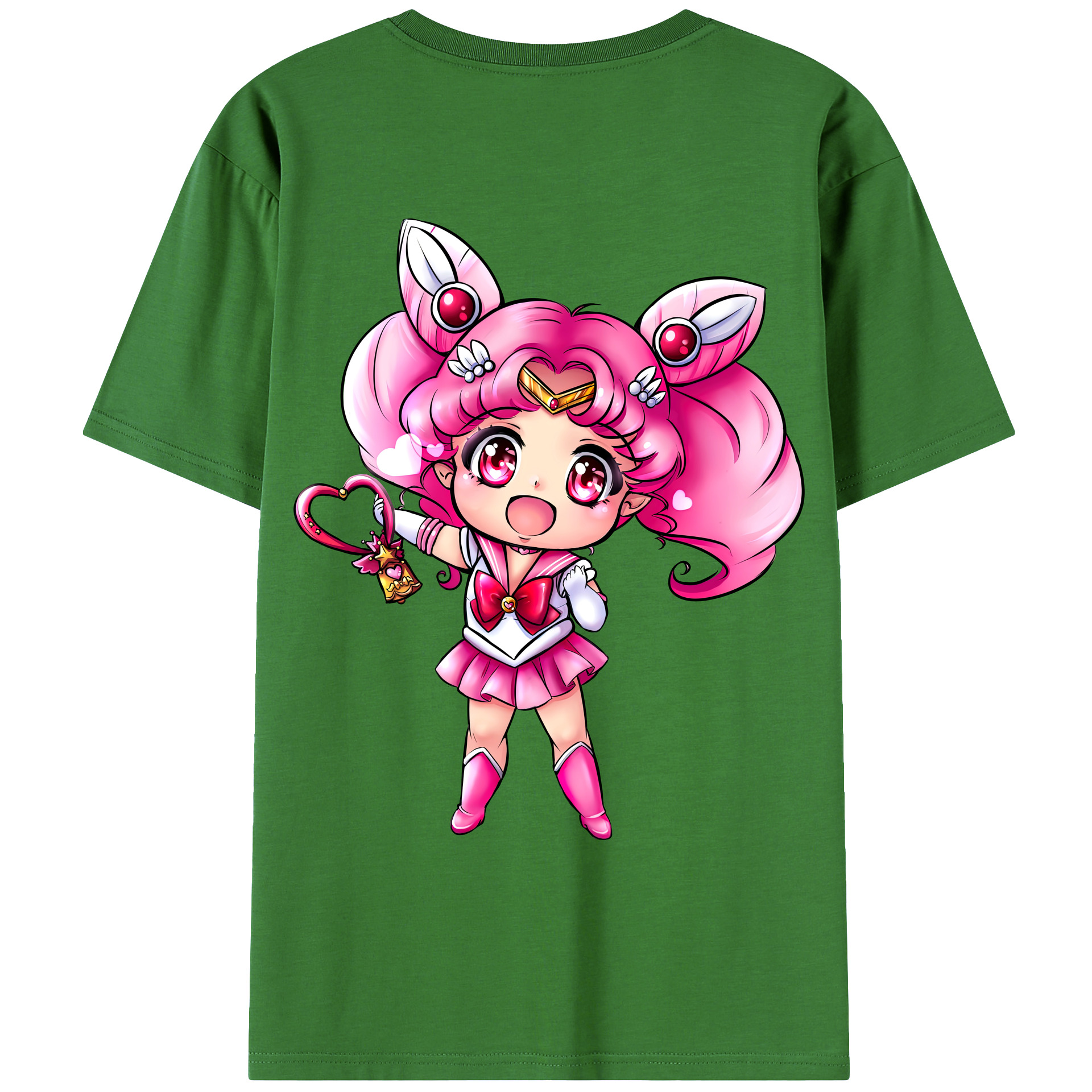 （画像用） 美少女戦士セーラームーン ちびうさ Sailor Moon Chibiusa Tsukino Usagi Small Lady Serenity レディース半袖Tシャツ(バックプリント)